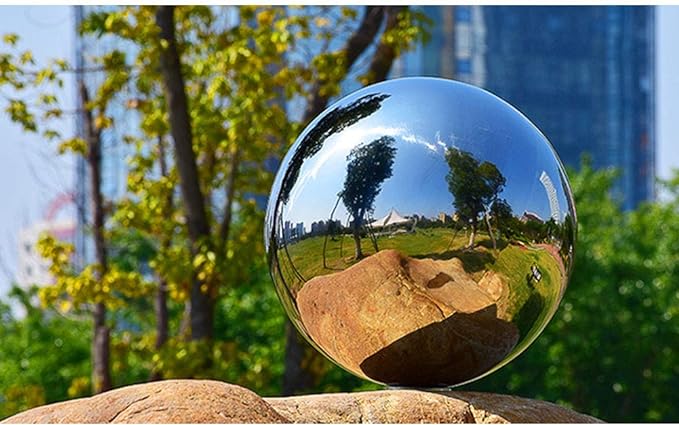 9pcs 5x2.4in/3x3.2in/1x6in Diameter Gazing Ball,Silver Stainless Steel Polished Reflective Smooth Garden Sphere Globe Mirror,Colorful and Shiny Addition to Any Garden or Home