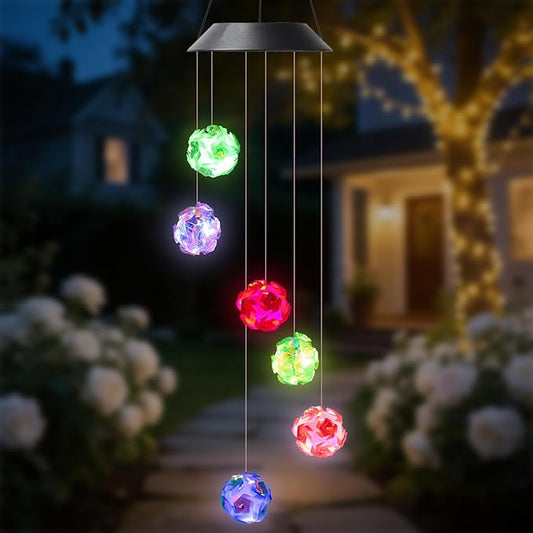 Solar Colorful Ball Wind Chimes for Outside Garden, Patio, Yard – Decor for Festivals/Birthday/Christmas, for Women Mom Home Garden Patio Haing