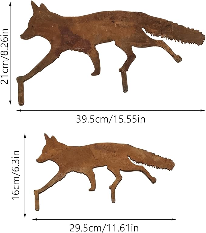 2 PCS Animal Garden Decoration, Lawns Animal Indoor Outdoor Garden Statue, Animal Figurine for Gardens Patios, Creative Animal Garden Sculpture, Sneaky Rustic Animal Garden Decoration