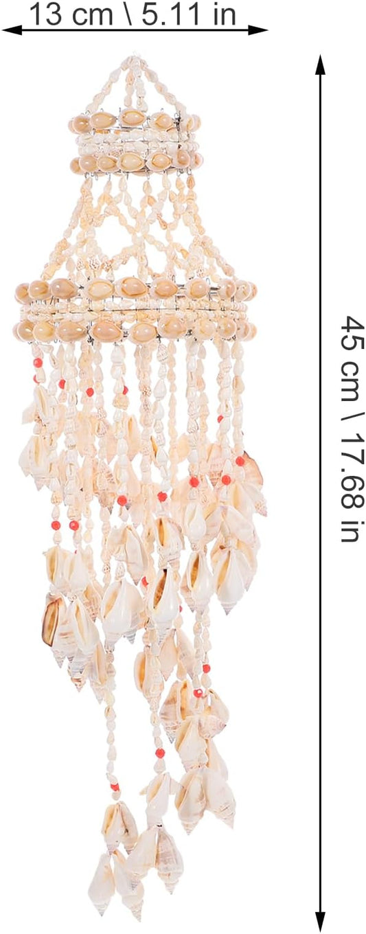BESPORTBLE Hanging Shell Wind Chime Handmade Nautical Wind Chimes Creative Seashell Pendant Decoration Outside Patio Yard Garden Hanging Ornament Home Decor Beach Decor (23.5 Inch)