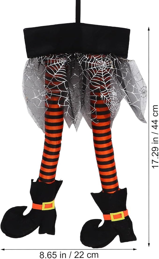 Happyyami 2Pcs Halloween Witch Legs Wicked Witch Legs with Shoes Stuffed Witch Halloween Decorations for Halloween Outdoor Indoor Decor (Random Color)