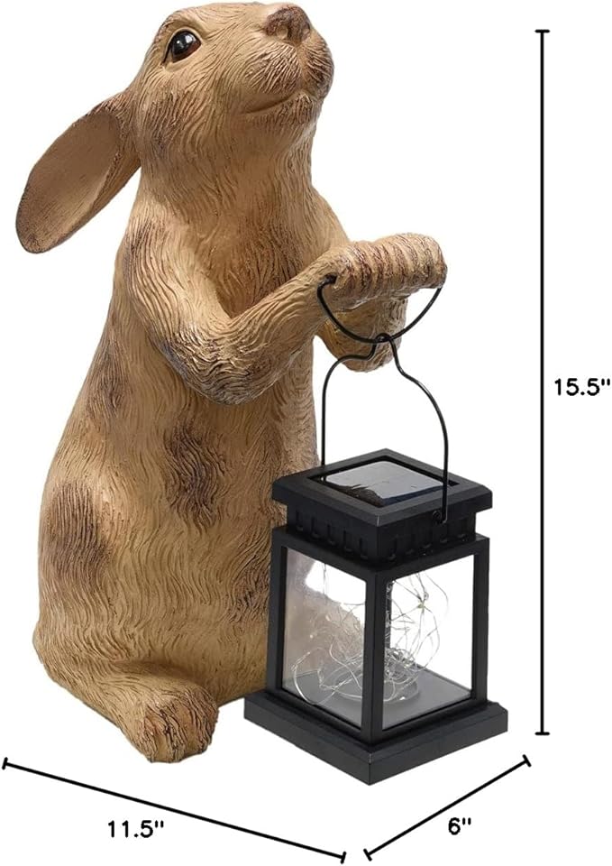 BRECK'S - Outdoor Solar Powered Garden Rabbit Statue