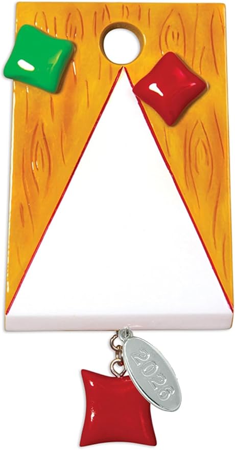 Cornhole Game Ornament, Baggo, Bean Bag Toss Game Ornament - Easy to Personalize at Home - Comes in a Gift Box