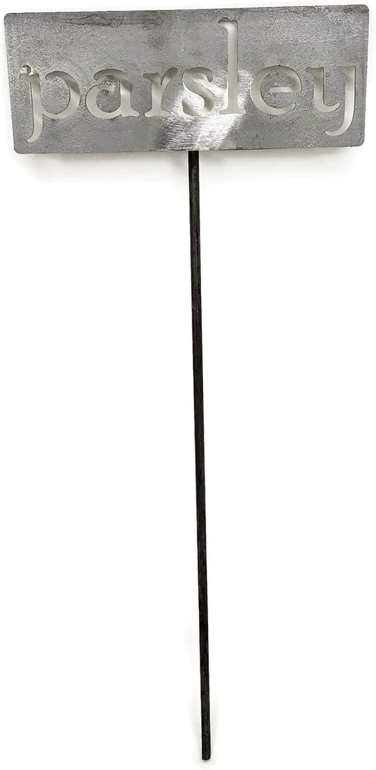 Classic Metal Garden Markers 19 Inches Tall (parsley, Raw, Unfinished Steel (will rust with time))