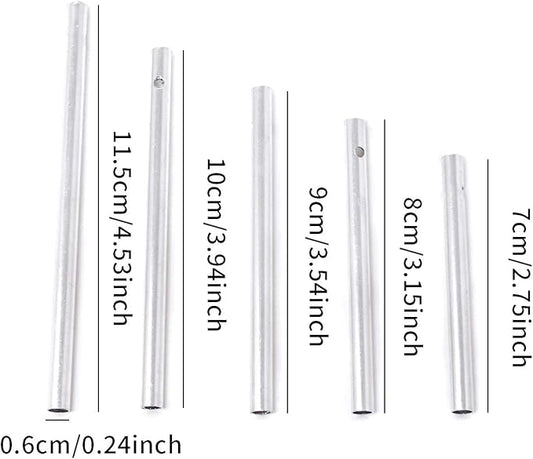 HONBAY 30PCS Silver Wind Chime Tubes Empty Aluminum Tubes Wind Chime kit Parts Supplies for Home Garden Outdoor Hanging Decorations (70/80/90/100/115mm)