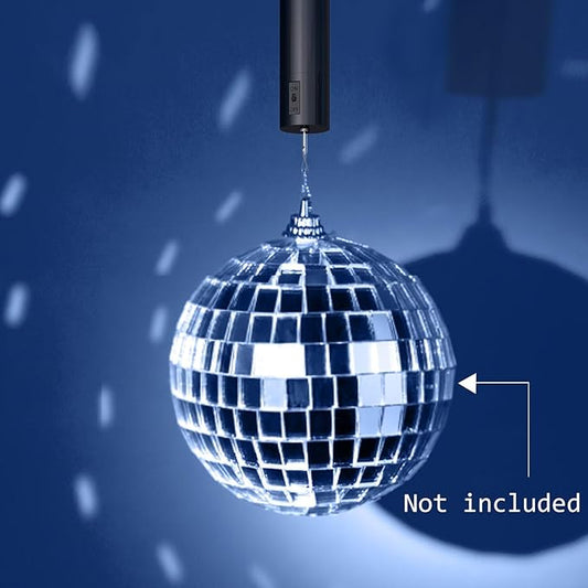 Aoedelyart Disco Ball Motor Hanging Display Motor Rotating Motor Multi-Purposes for Mirror Ball Wind Spinner,Wind Chime,Garden Decor,Hanging Ornament Outdoor Sculpture,20 RPM Medium Speed(Black)