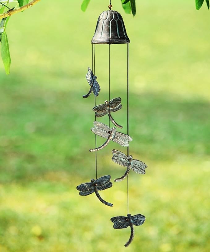 SPI Home Cast Iron Swooping Dragonfly Windchime