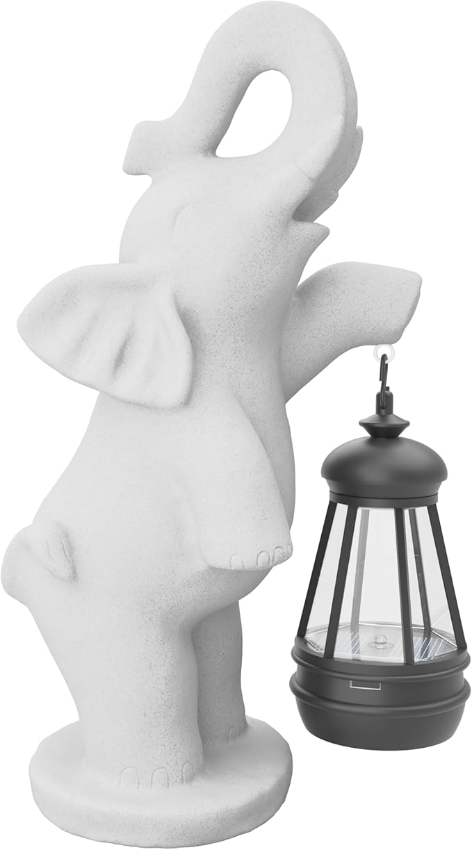 Elephant/Cat Sculpture Lantern Decor - Outdoor Lanterns&Indoor Statue Decorations for Garden,Yard,Porch,Home,Balcony - Gifts for Birthdays,Christmas,Children,Friends,Family,Mom,Women (W - Elephant2)