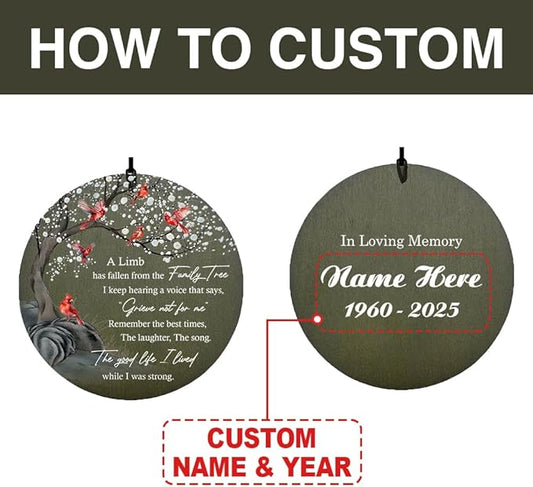 Personalized Cardinal Wind Chimes, 36inch Memorial Wind Chimes, Custom Sympathy Gifts, in Loving Memory of Dad/Mom, Condolences Wind Chime for Loss of Loved Ones (Produced in USA)