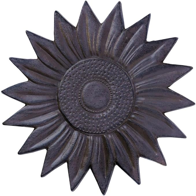 Sunset Vista Designs Cast Iron Sunflower Stepping Stone, 12-Inch Diameter