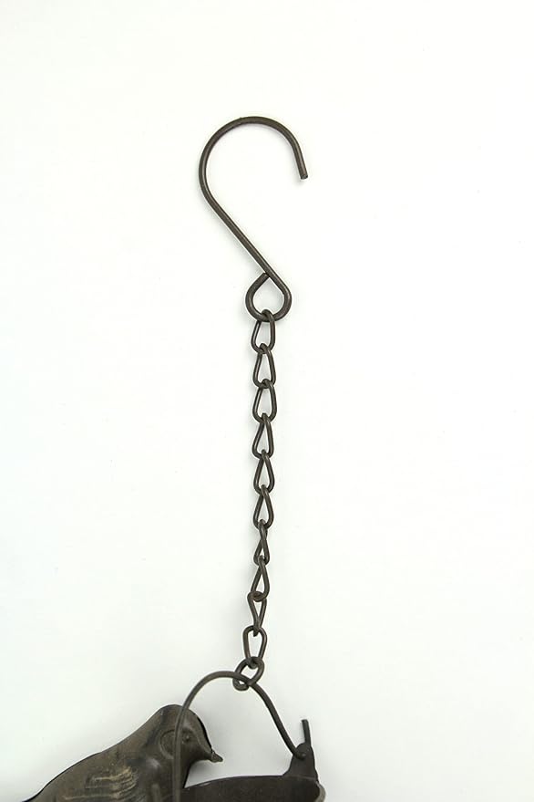 Mayrich 78 Inch Dark Brown Metal Rain Chain Decorative Bird Patio Decor Garden Accent, One Size