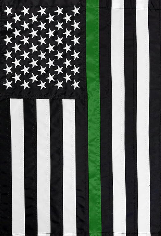 Briarwood Lane Thin Green Line Embroidered House Flag