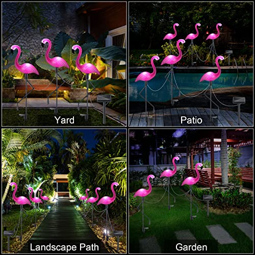Pink Flamingo Solar Stake Lights - 9 Pack LED