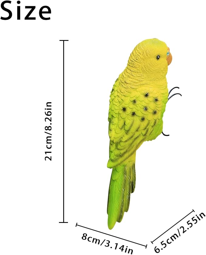 TAYASH Resin Parrot Flower Pot Hugger Decorations,Parrot Animal Sculpture Hanging Realistic Parrot Garden Ornament for Patio Yard Balcony Lawn Figurine Tree Decor (Light Yellow)