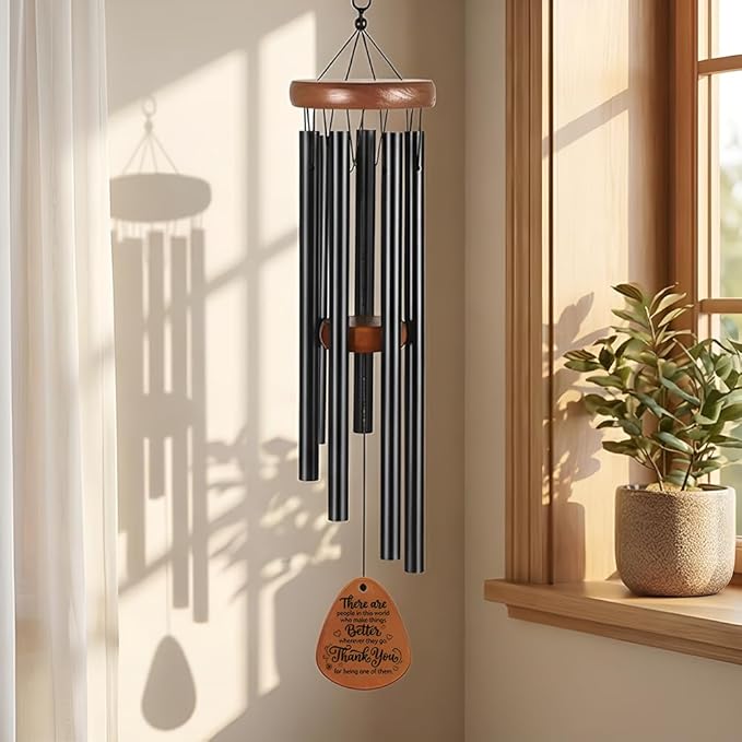 Wind Chimes for Garden, Unique Grateful Memorial Wind Chime for Balcony Porch Window Patio Decor, Thank You Gifts on Thanksgiving Birthday for Friends, Family, Teachers, Coworkers