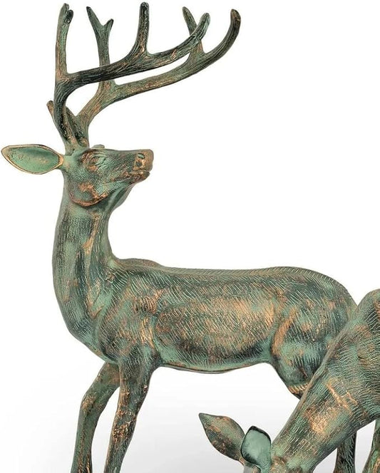SPI Home Garden Deer Pair Garden Statues Outdoor Décor