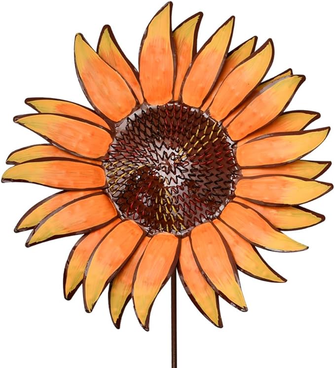 Metal Sunflower Garden Stakes Flower Yard Art Planter Stake Party Lawn Pathway Walkway Patio Decor Yard Sign Indoor Outdoor Decoration (36")