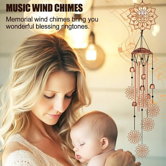 Large Aluminium Wind Chimes 33" Outdoor Deep Tone Memorial Wind Chime with Mandala Wind Catcher, Sympathy for Loss of Loved Mom Father,Metal Wind Chimes for Garden Patio Balcony Home Decor