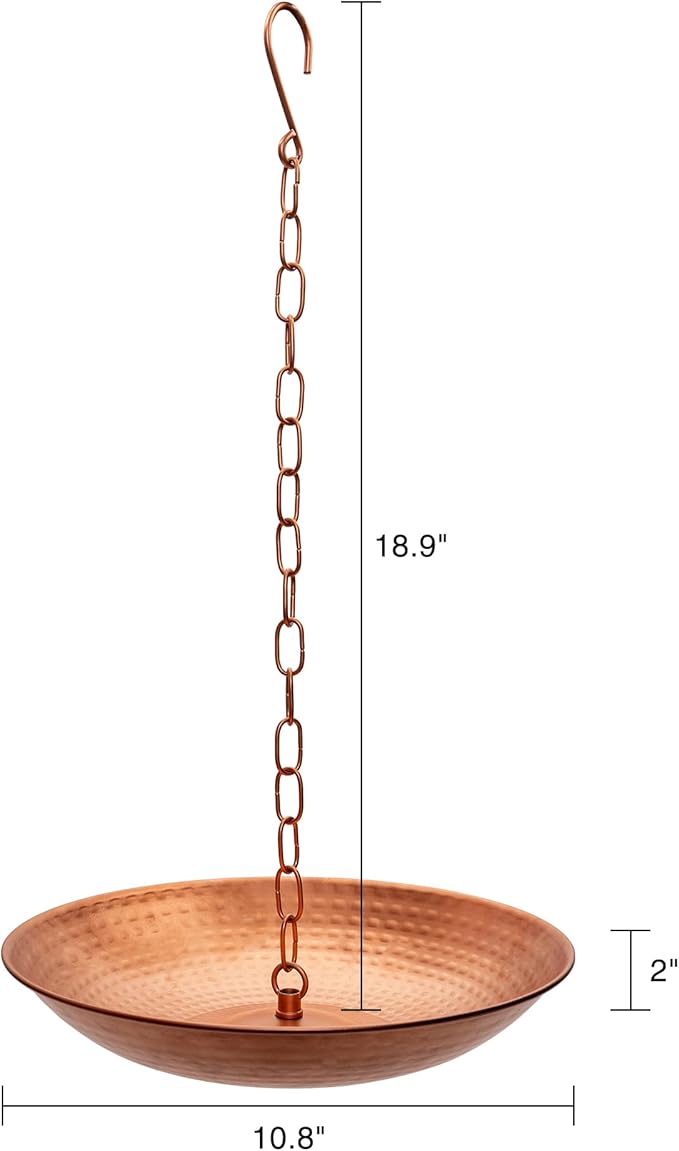Topadorn Rain Chains Lotus Decor 8.5 Feet Rain Chain with 11 Tulip Shaped Copper Cups, Mental Antique Gold Rain Chain Basin Downspout