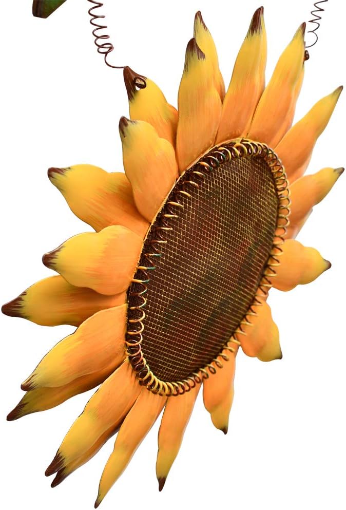 Sunflower Welcome Sign Metal Hanging Welcome Plaque for Wall Front Door - Decorative Flower Yard Signs Spring Wreath Decor for Garden Porch Patio Backyard (F)