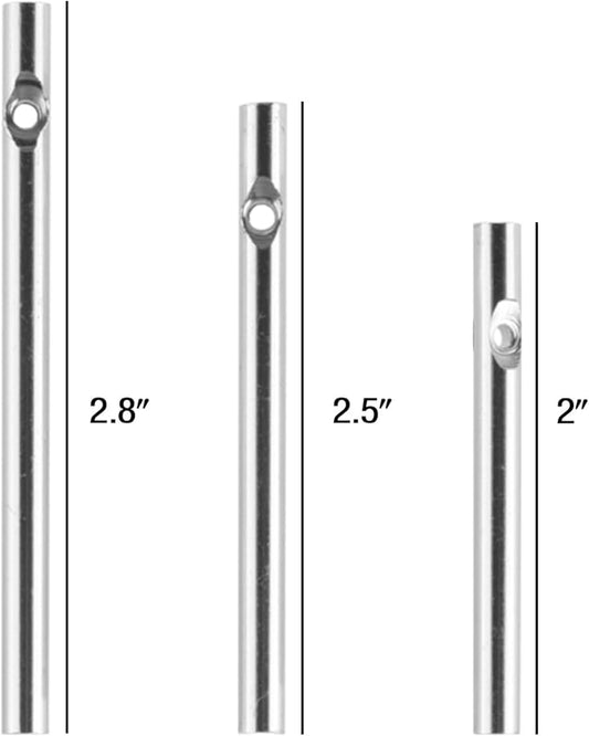 Cosmos Pack of 30 Wind Chime Tubes for Home Garden Outdoor Hanging Decorations, 3 Different Length, Silver Tone Color Solid Tubes