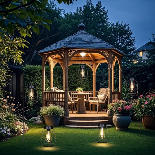 Solar Hanging Lanterns - 2 Pack Waterproof Outdoor