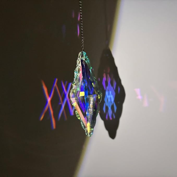 3PCS 5" Large Crystal Sun Catcher Prisms - Hanging Crystals for Window Prisms Suncatcher Indoor Window Rainbow Maker Glass Prism, Perfect for Meditation & Home Decor