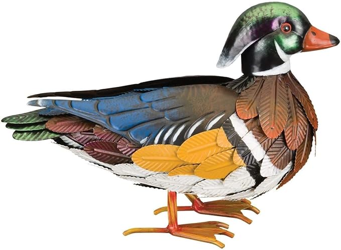 Unknown1 Wood Duck Male 13.25"x5.25"x9.25" Multi Color Metal