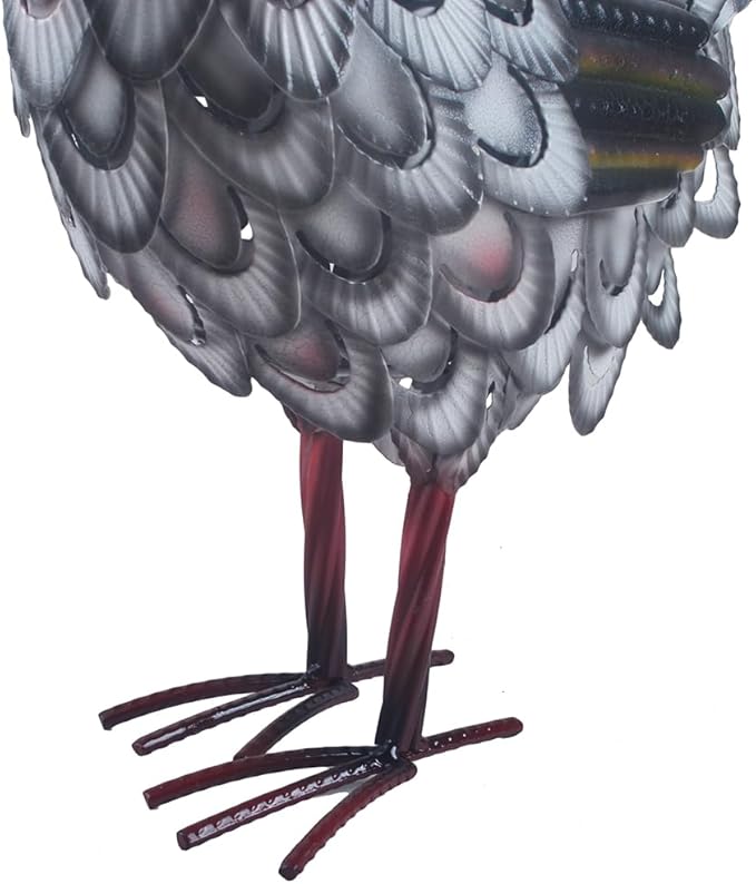 15" Rooster Statue Chicken Sculpture Garden Decoration Metal Yard Art for Yard Outdoor Decoration (#K)