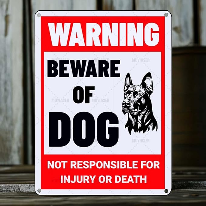 Beware of Dog Sign Doberman Metal Sign Warning Beware of Dog Signs for Fence Outdoor Farm Garden Gate Home Yard Decor 12x16 Inch
