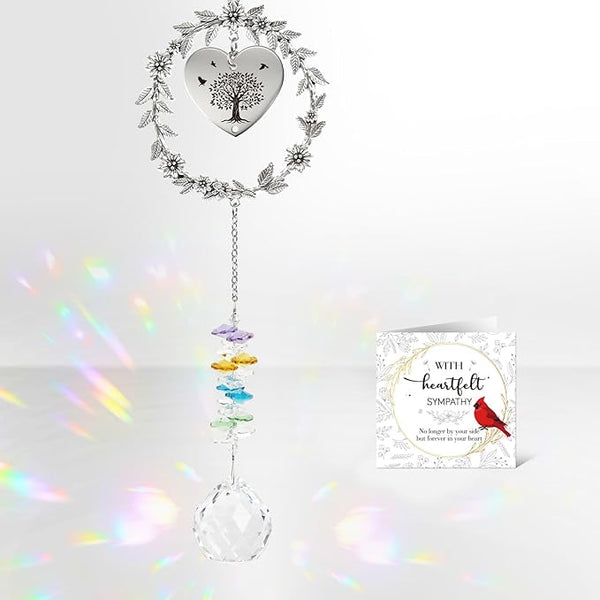 Rngmsi Memorial Gifts for Loss of Husband, Crystal Suncatcher Sympathy Gifts Ornament, Loss of Husband Bereavement Passing Away Sympathy Windows Hanging Remembrance Ornaments