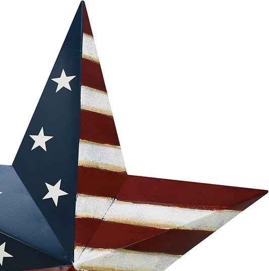 Morning View American Flag Garden Stake Patriotic Decor Metal Star US Flag Yard Sign Bar Star Outdoor Lawn Art Ornament 4th of July Memorial Day Veterans Day Independence Day 22 Inches Tall