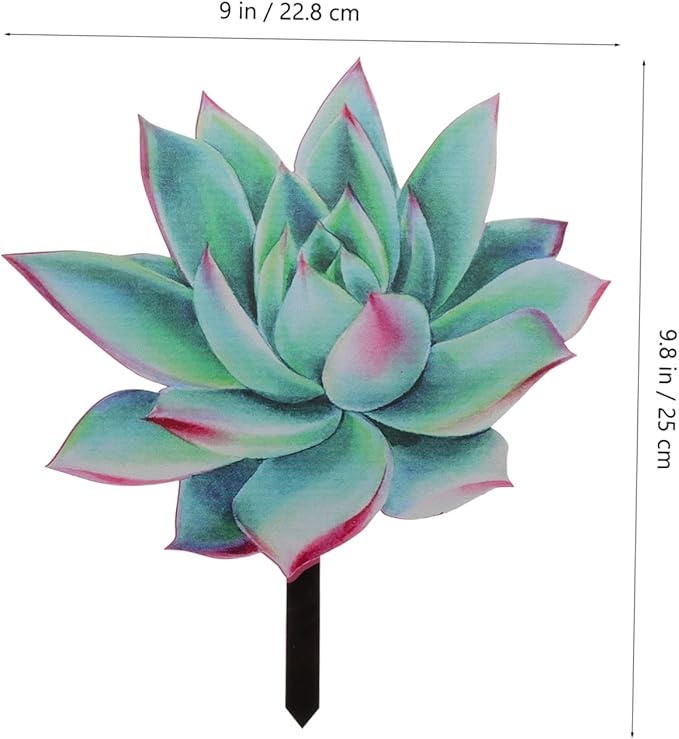 VICASKY Outdoor Acrylic Succulent Garden Stake Lifelike Plant Decor for Pathway and Courtyard Compact Decoration for Spring Vibrant Garden Ornament