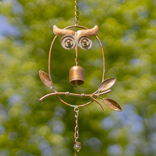 Zaer Ltd. Ornate Hanging Rain Chains (Copper Finish, Owls)