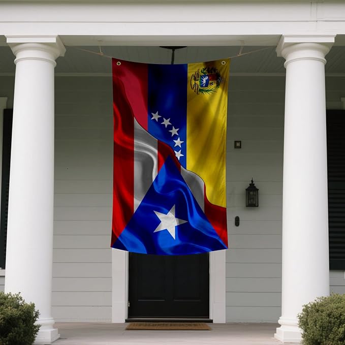 Venezuela Venezuelan And Puerto Rico Puerto Rican Flag 3x5 Ft Double-Sided Printed Indoor/Outdoor Polyester Fabric Decorative Banner With 2 Brass Grommets 3x5 Foot National Flags For Outside