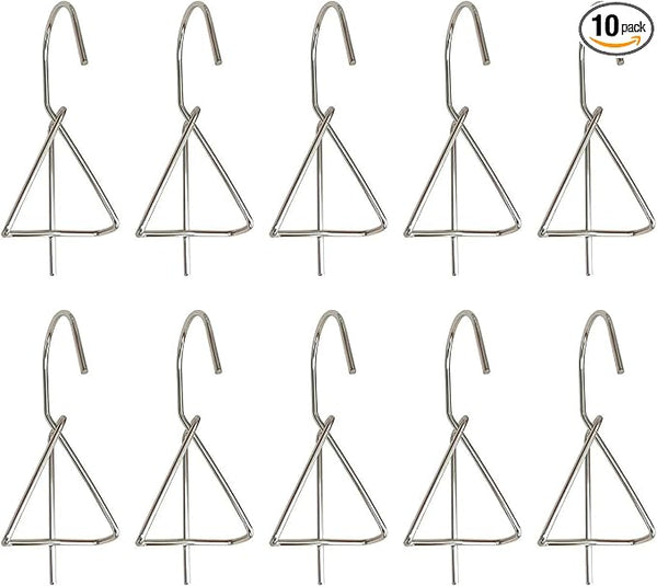 RLECS 10PCS Silver 304 Stainless Steel Flower Pot Hanging Hook 12x5cm Terracotta Basin Stand Wall/Fence Mounted Plant Hanger