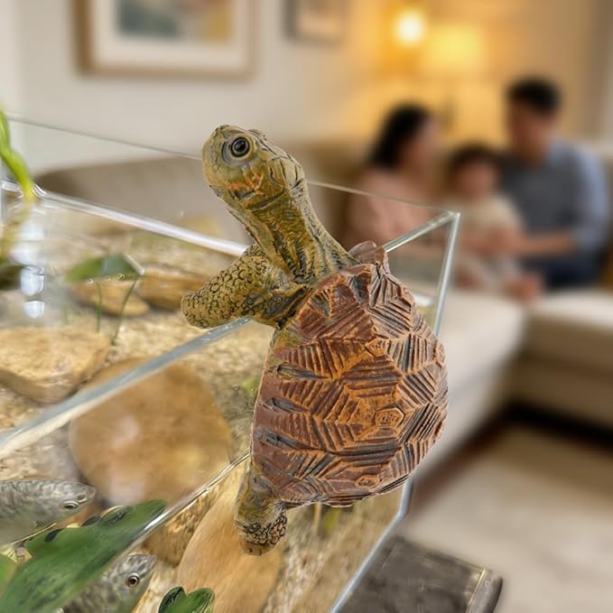 Turtle Statue Tortoise Figurine Plant Pot Hanger, Mini Climbing Turtle Ornament Garden Decor, Resin Cute Tortugas Ornament Desk Decor for Bonsai Succulents Aquariums