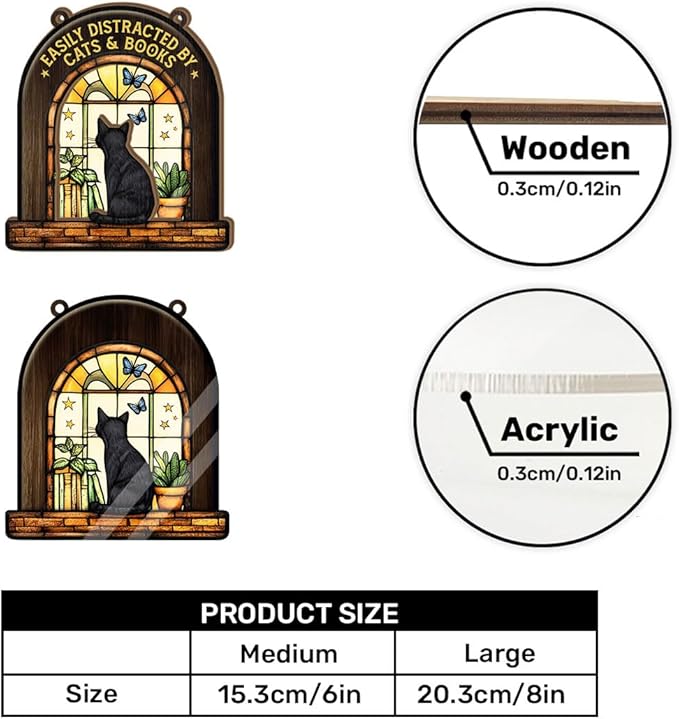 Jesuspirit - Window Hanging Suncatcher โ Crystal Clear Acrylic & Wood Sun Catcher for Home Decor, for Women (Your Book Nook, 6 Inches)
