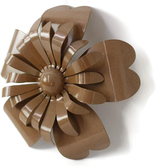 Metal Rustic and Colorful Flower Stakes Ranging from 9.5 to 36 Inches Tall (Sunflower Wall Hanger 14.5" Tall, Mocha)