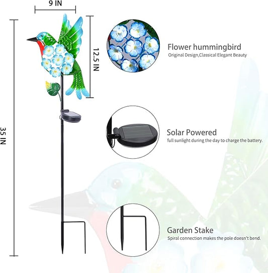 Bshine Solar Lights Outdoor Garden Decoration, Hummingbird Metal Stake Waterproof Solar Lamp for Outdoor Patio, Yard Decoration Lawn Art