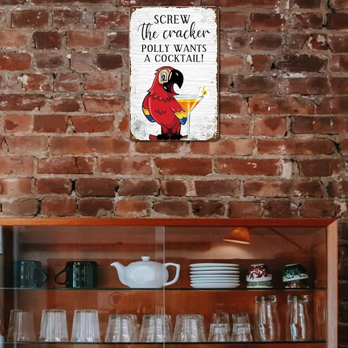 Bar Sign Tin Vintage Metal Signs Funny Bar Decor For Home Wall Decorations Personalized Sign For Beach Home Pool Patio Sign Outdoor 8×12 Inches