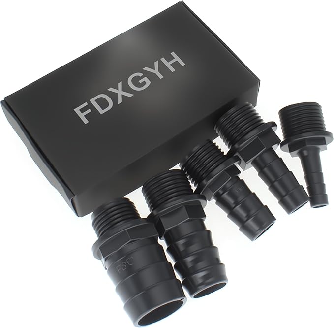 FDXGYH Fountain Pump Nozzle Kit Replacement Adapters 5 Sizes Plastic Nozzles for Aquarium, Fish Tank, Pond, Hydroponics