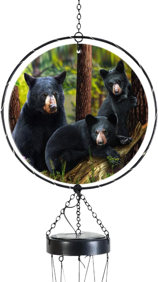 Briarwood Lane Black Bear Family Illuminated Wind Chime
