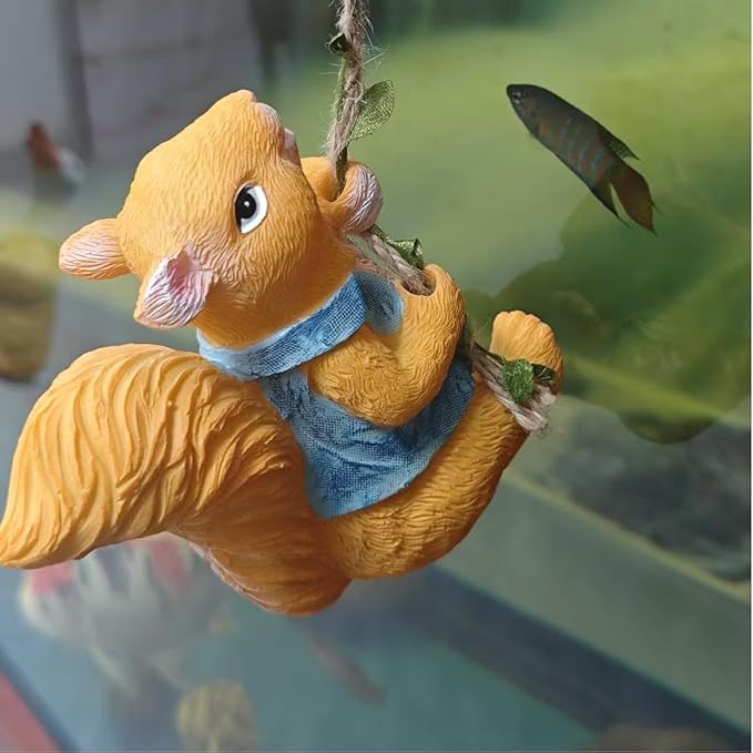 Climbing Squirrel Tree Hugger Statue - UV Resistant Resin Hanging Garden Sculpture, Waterproof Outdoor Decor for Yard, Patio, Porch (Squirrel)