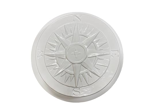 Compass Rose Stepping Stone Mold, Concrete Stepping Stone Mold, Garden Decor Mold, 15.5'' Round