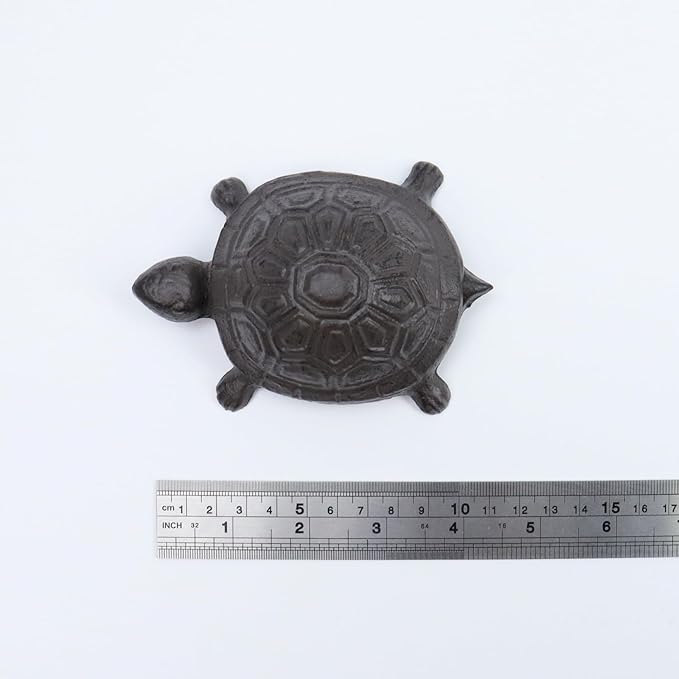 4.41" Cast Iron Turtle Key Hider Spare Key Holder Garden Decoration Turtle Jewelry Trinkets Box,Iron-color