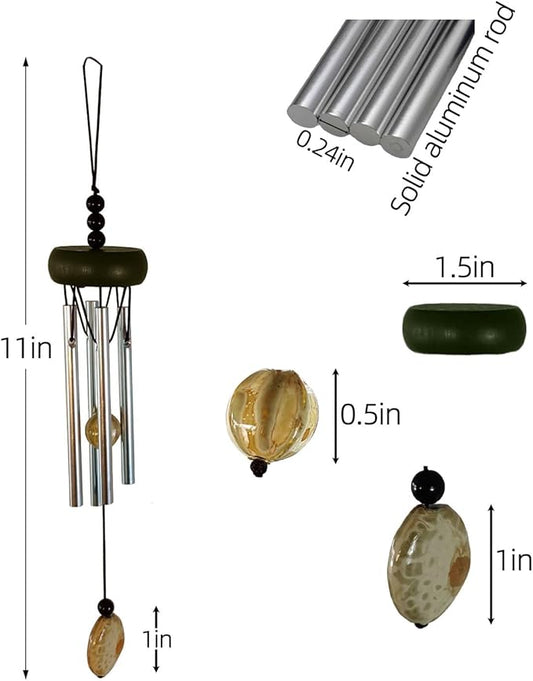 Small Wind Chimes for Outside,Mini Wind Chimes for Indoor,with Wind Catcher, Suitable as A Gift,Christmas Windchimes Indoors Gifts for Unisex (Green)