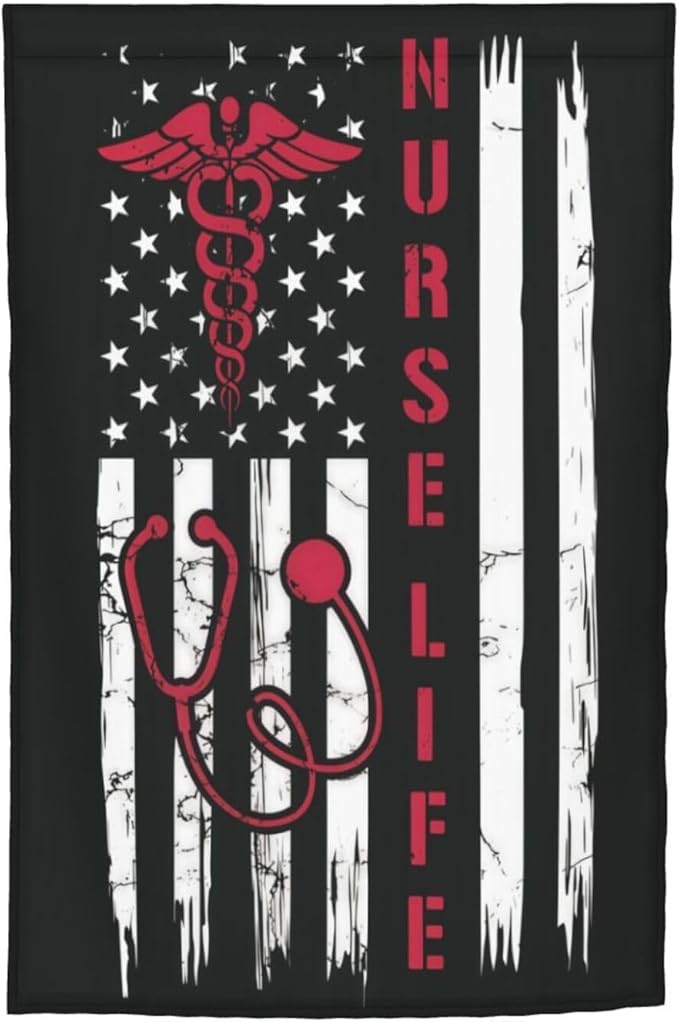 Nurse Garden Flag Double Sided Vertical 12×18 Inch Nurse Day Garden Flag Banners Double Sided For Lawn Patio Yard Garden Home Outdoor Decor -3