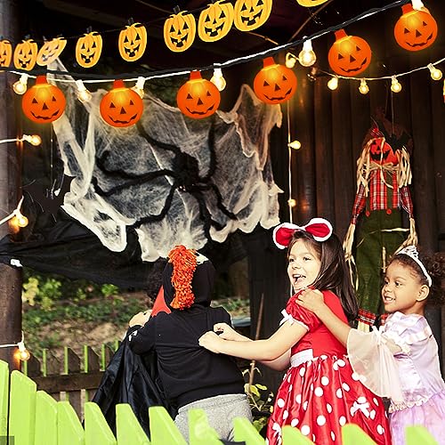 Halloween Pumpkin String Lights 8.5FT - 10 Orange Jack-O-Lantern Lights