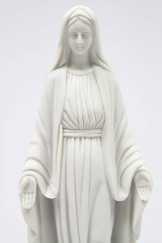 Vittoria Collection 12" Our Lady of Grace Virgin Mary Madonna Blessed Mother Religious Catholic Italian White Statue Sculpture Figurine Figure Made in Italy Indoor Outdoor Garden